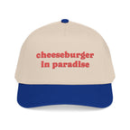 Cheeseburger in Paradise Retro Embroidered Baseball Cap | Food Lyrics
