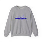Late Night Snacking Retro Script Neon Blue Sweatshirt | Music Lyrics Snacks
