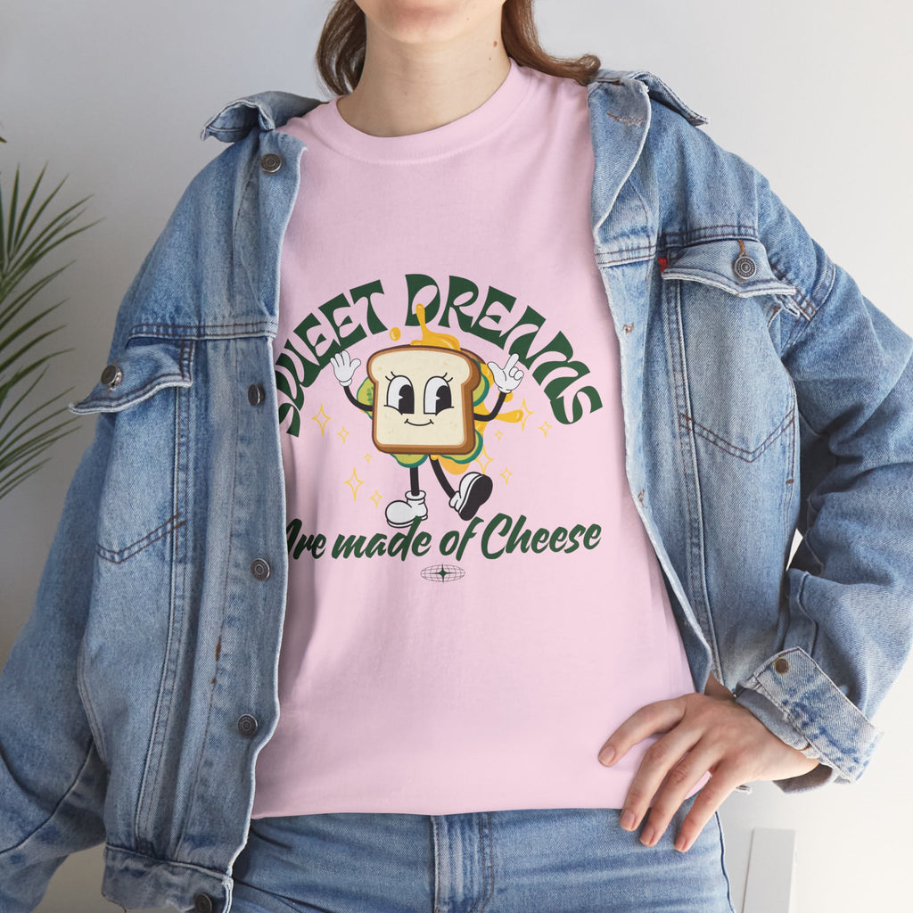 Cheesy Dream Tee, Fun Graphic T-Shirt, Unique Gift, Foodie Apparel, Casual Wear, Everyday Humor Shirt