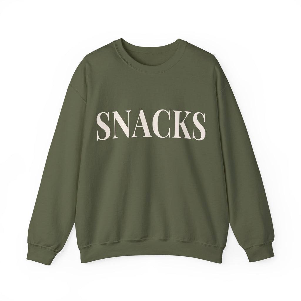 SNACKS Crewneck Sweatshirt - Minimal Foodie Graphic Pullover