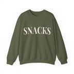 SNACKS Crewneck Sweatshirt - Minimal Foodie Graphic Pullover