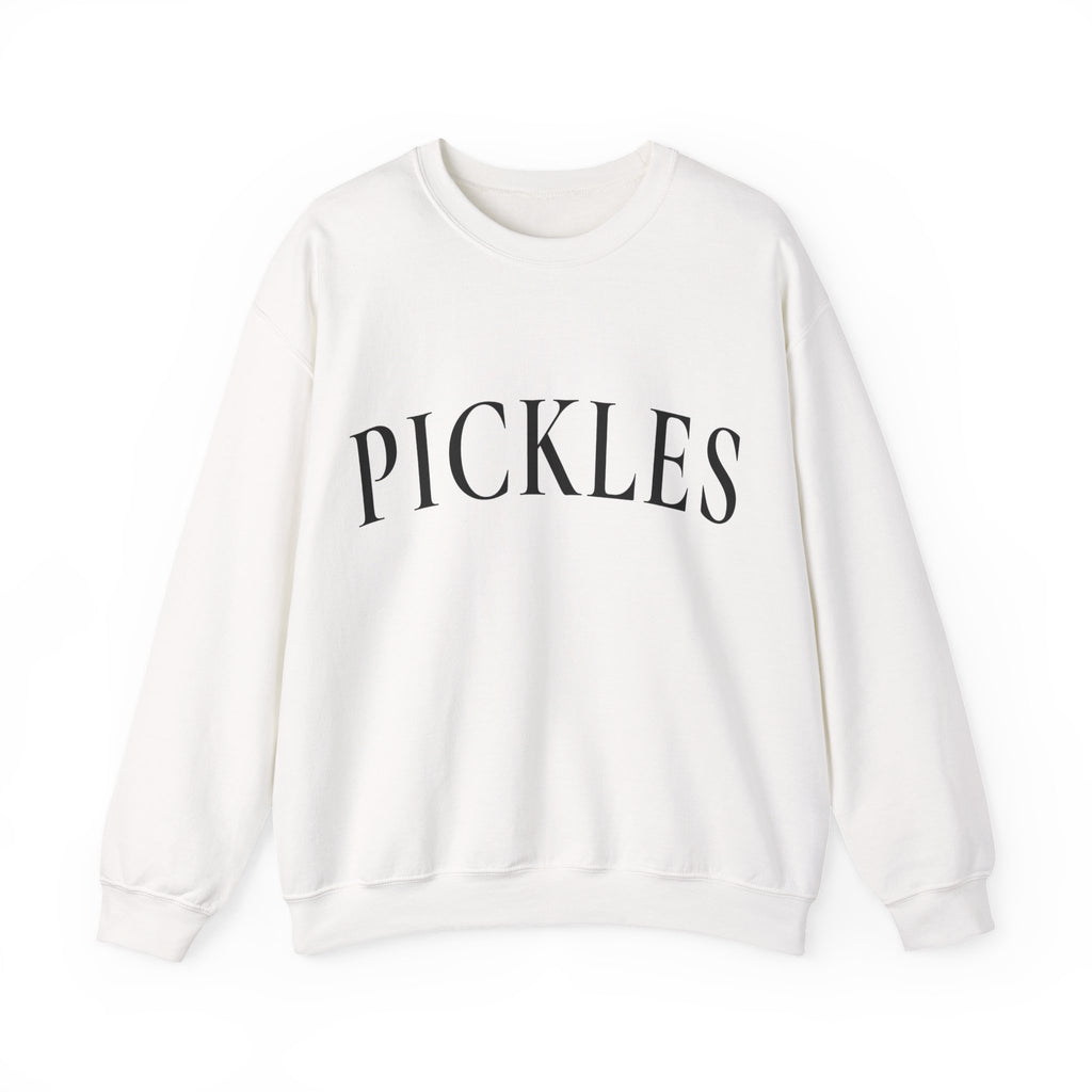 Pickles Crewneck Sweatshirt - Minimal White Graphic Pullover