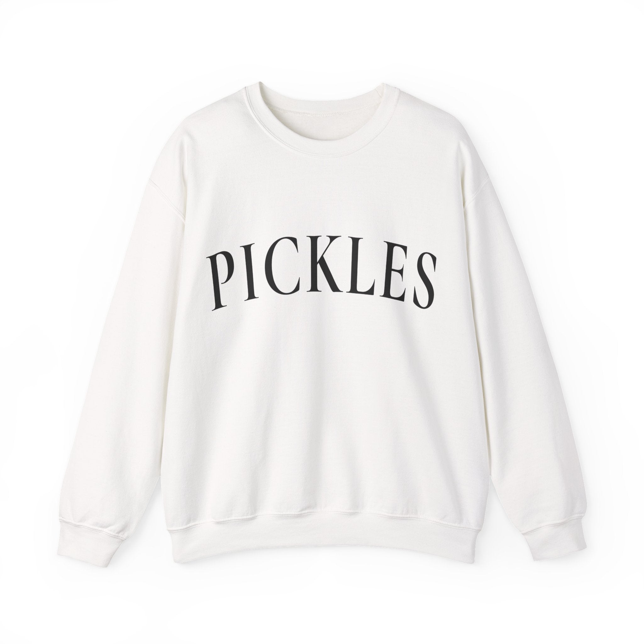 Pickles Crewneck Sweatshirt - Minimal White Graphic Pullover