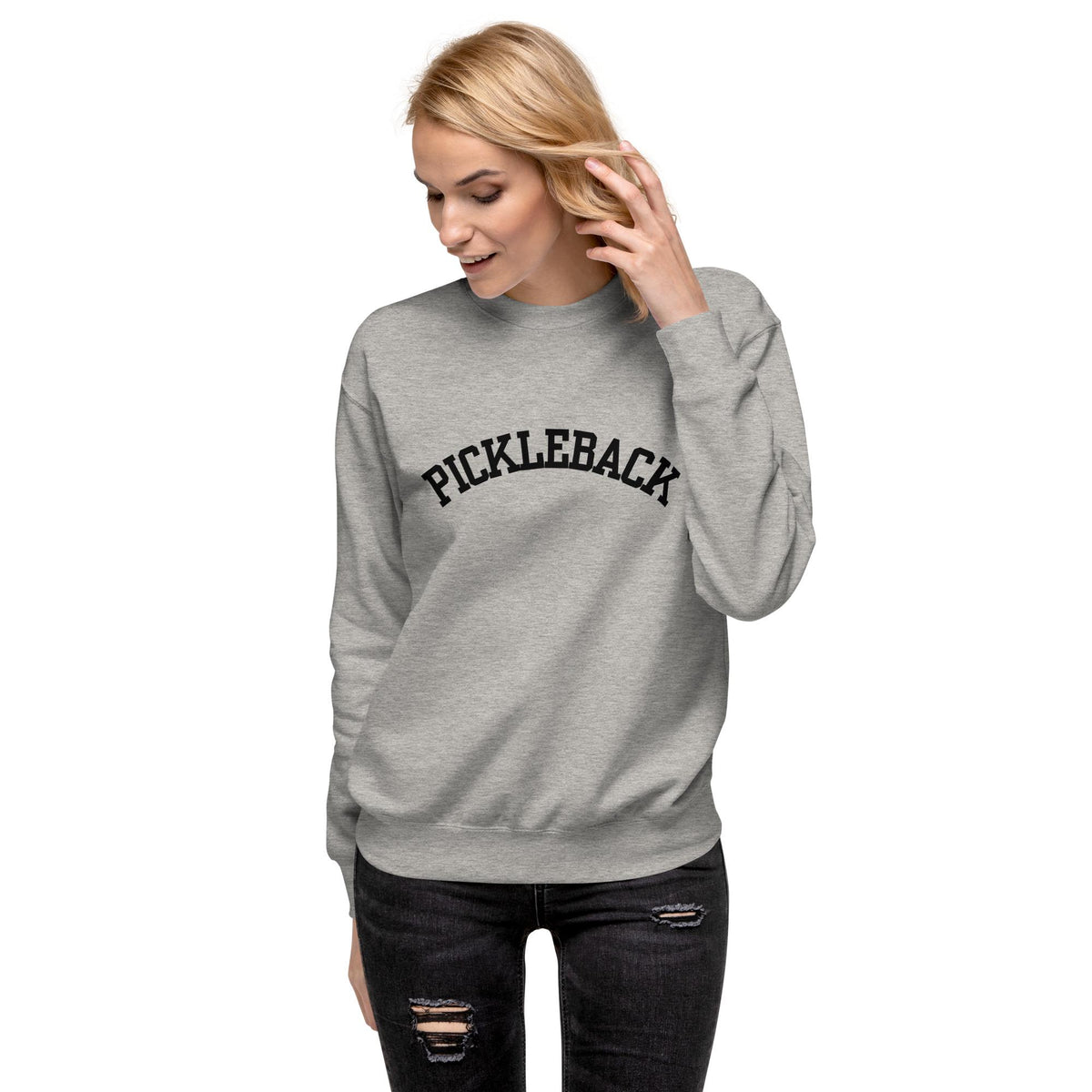 Pickleback Sweatshirt: Spicy Cocktail Lover Varsity Jumper