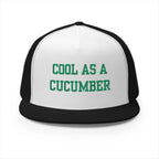 Cool as a Cucumber 5 Panel Trucker Cap, Fun Hat for Summer, Gift for Dads, Trendy Outdoor Accessory, Adjustable Cap, Foodie, Cool