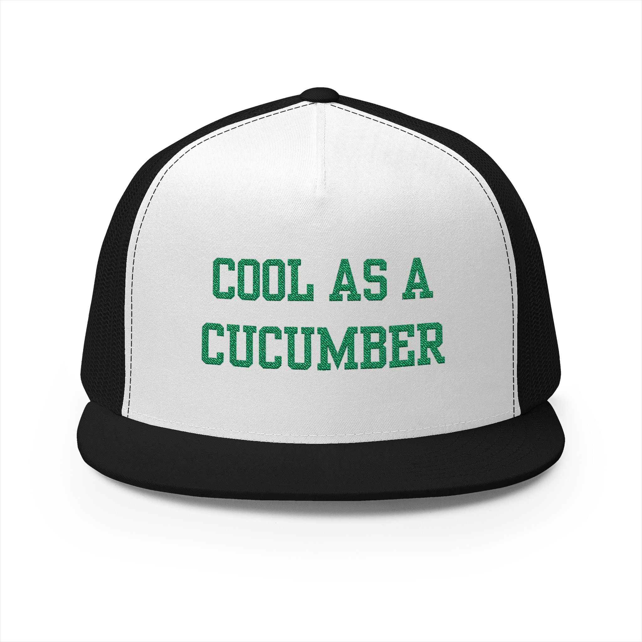 Cool as a Cucumber 5 Panel Trucker Cap, Fun Hat for Summer, Gift for Dads, Trendy Outdoor Accessory, Adjustable Cap, Foodie, Cool