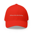 i'd have what she's having Embroidered Cap | Script Text Baseball Hat