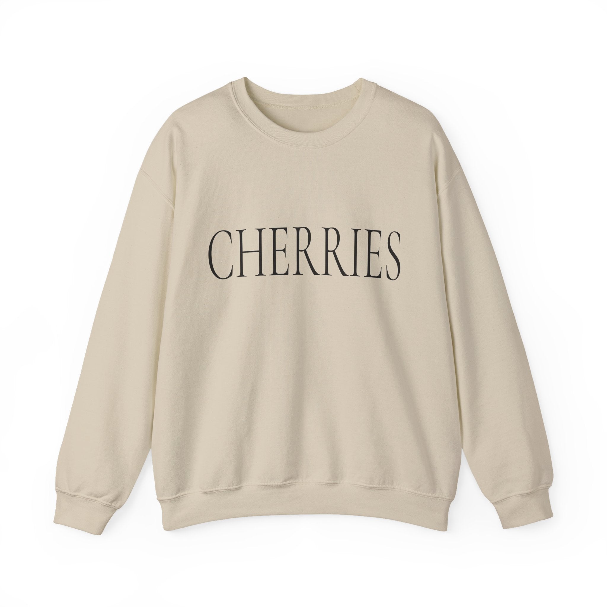 CHERRIES Crewneck Sweatshirt - Minimal White Graphic Pullover