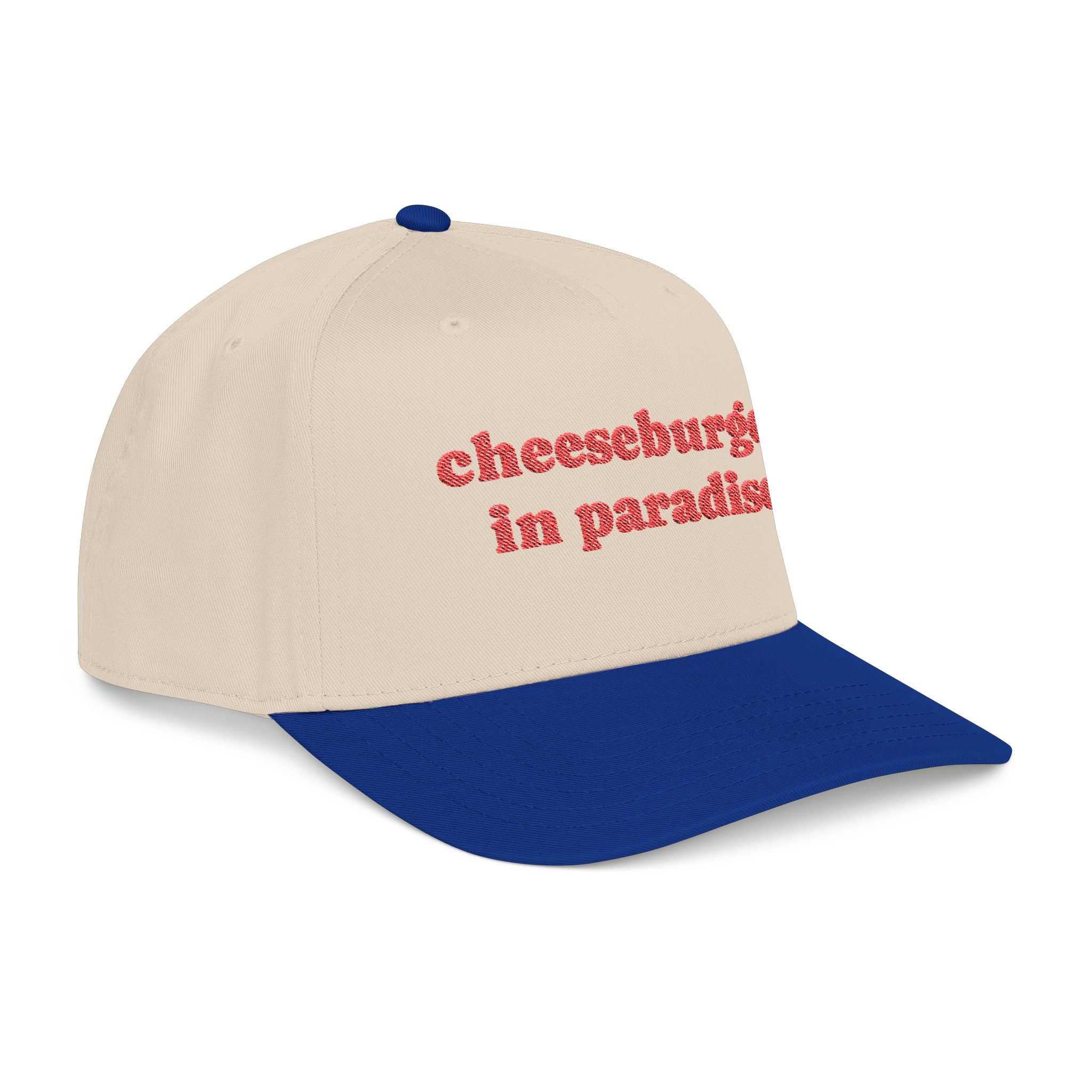 Cheeseburger in Paradise Retro Embroidered Baseball Cap | Food Lyrics