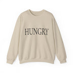 HUNGRY Graphic Sweatshirt – Minimalist White Crewneck