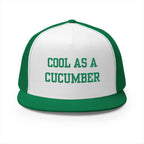 Cool as a Cucumber 5 Panel Trucker Cap, Fun Hat for Summer, Gift for Dads, Trendy Outdoor Accessory, Adjustable Cap, Foodie, Cool