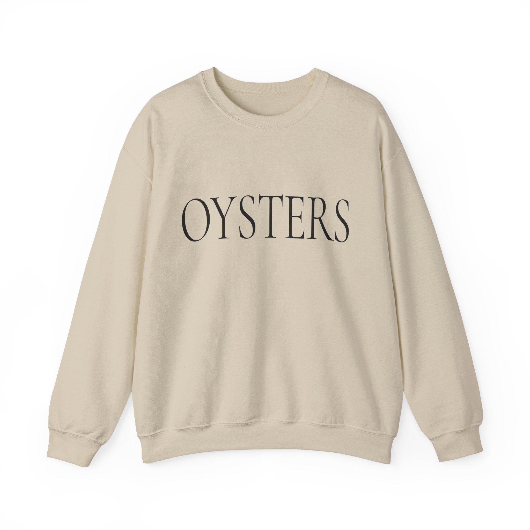 OYSTERS Crewneck Sweatshirt – Minimal Coastal Seafood Tee