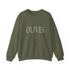 OLIVES Crewneck Sweatshirt - Minimalist Vegan Kitchen Tee for Food Lovers