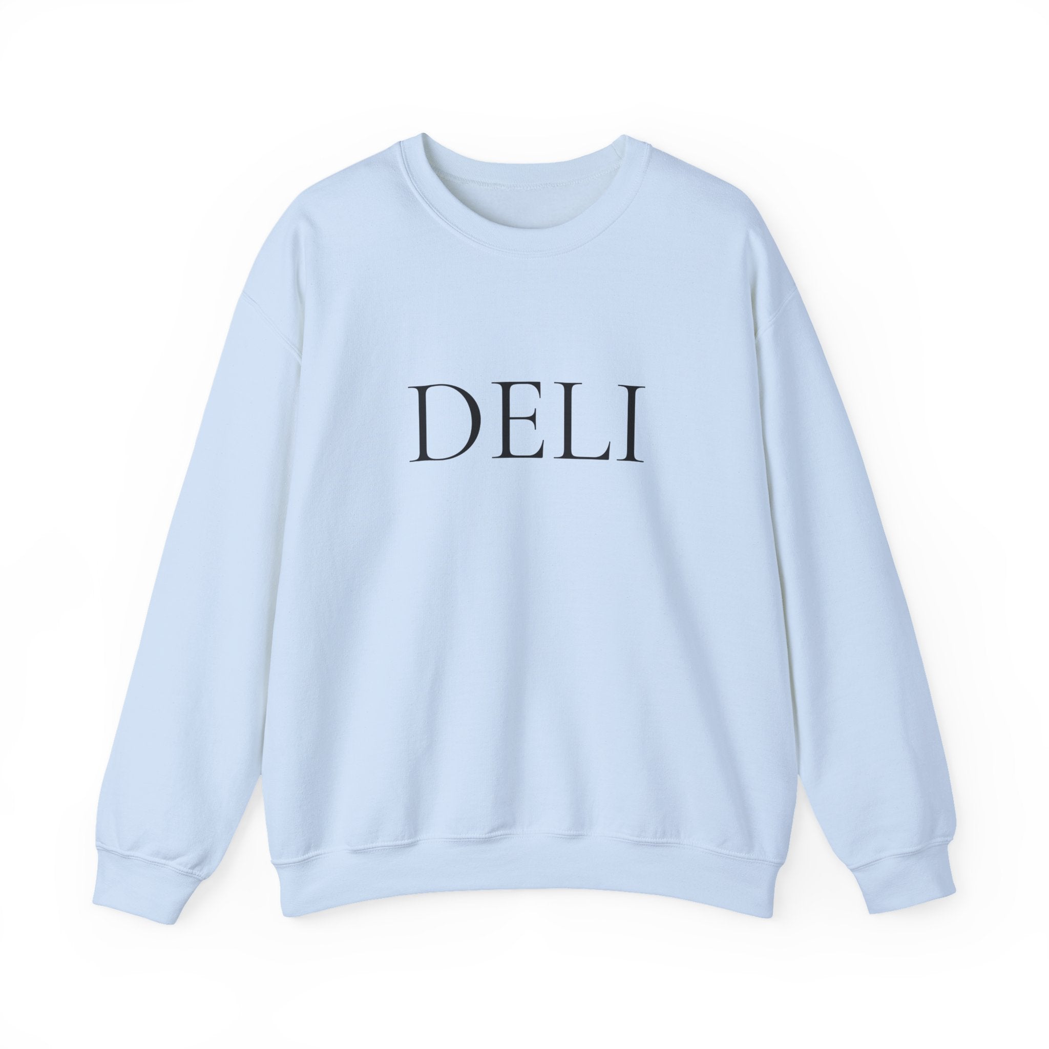 The DELI Crewneck Sweatshirt - Minimalist White Graphic Sweater