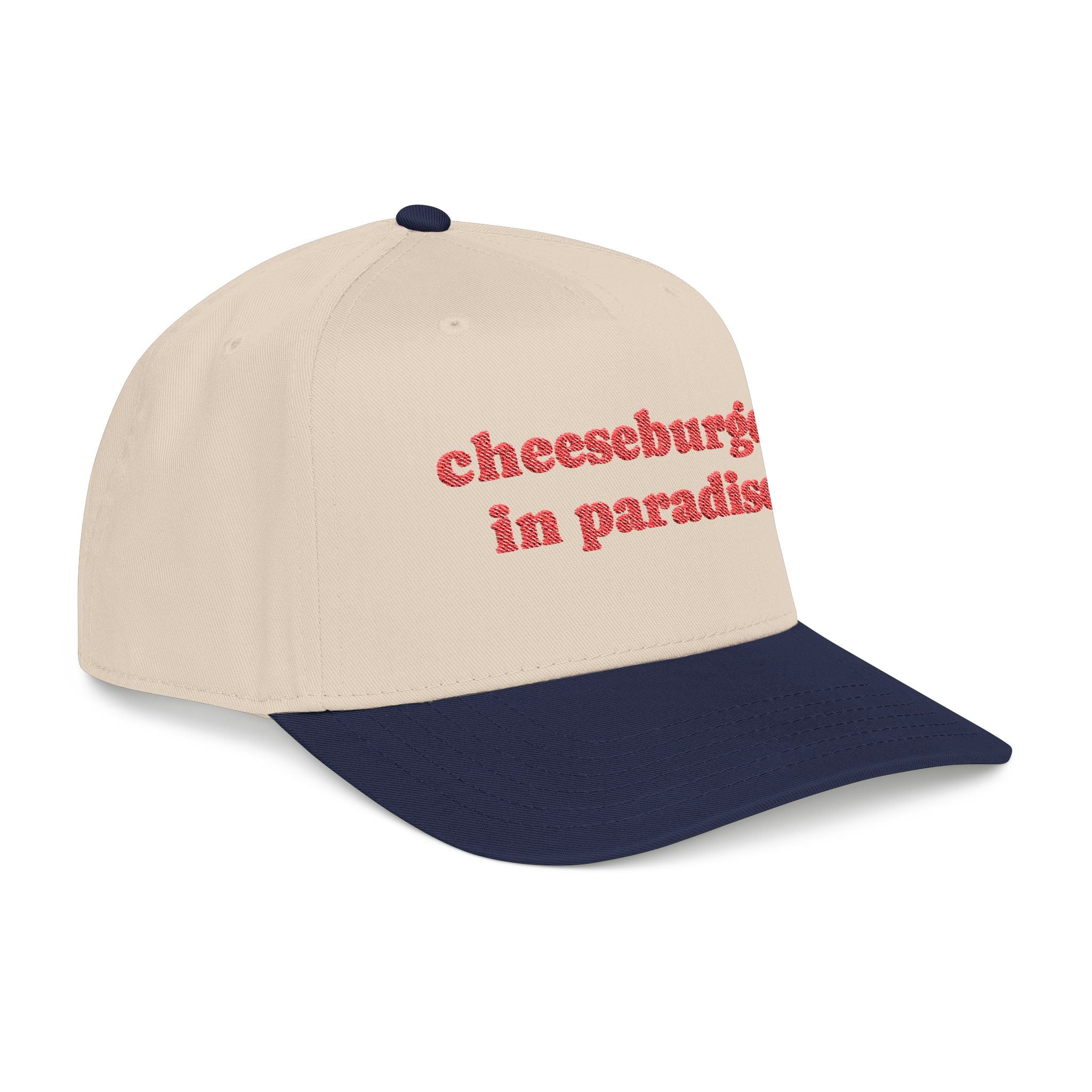 Cheeseburger in Paradise Retro Embroidered Baseball Cap | Food Lyrics