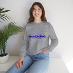 Late Night Snacking Retro Script Neon Blue Sweatshirt | Music Lyrics Snacks