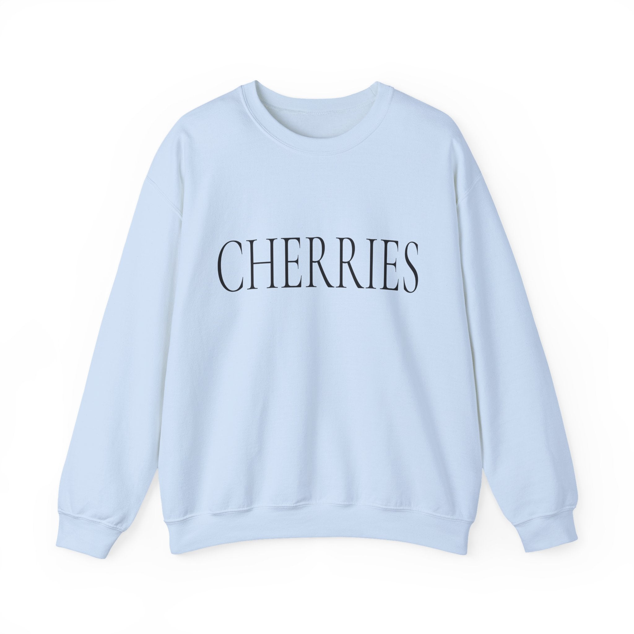 CHERRIES Crewneck Sweatshirt - Minimal White Graphic Pullover