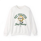 Get Toasted Stay Cheesy Sweatshirt, Cozy Graphic Crewneck, Cute Foodie Apparel, Funny Gift, Unisex Casual Wear