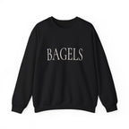 BAGELS Crewneck Sweatshirt - Minimalist Breakfast Lover Pullover