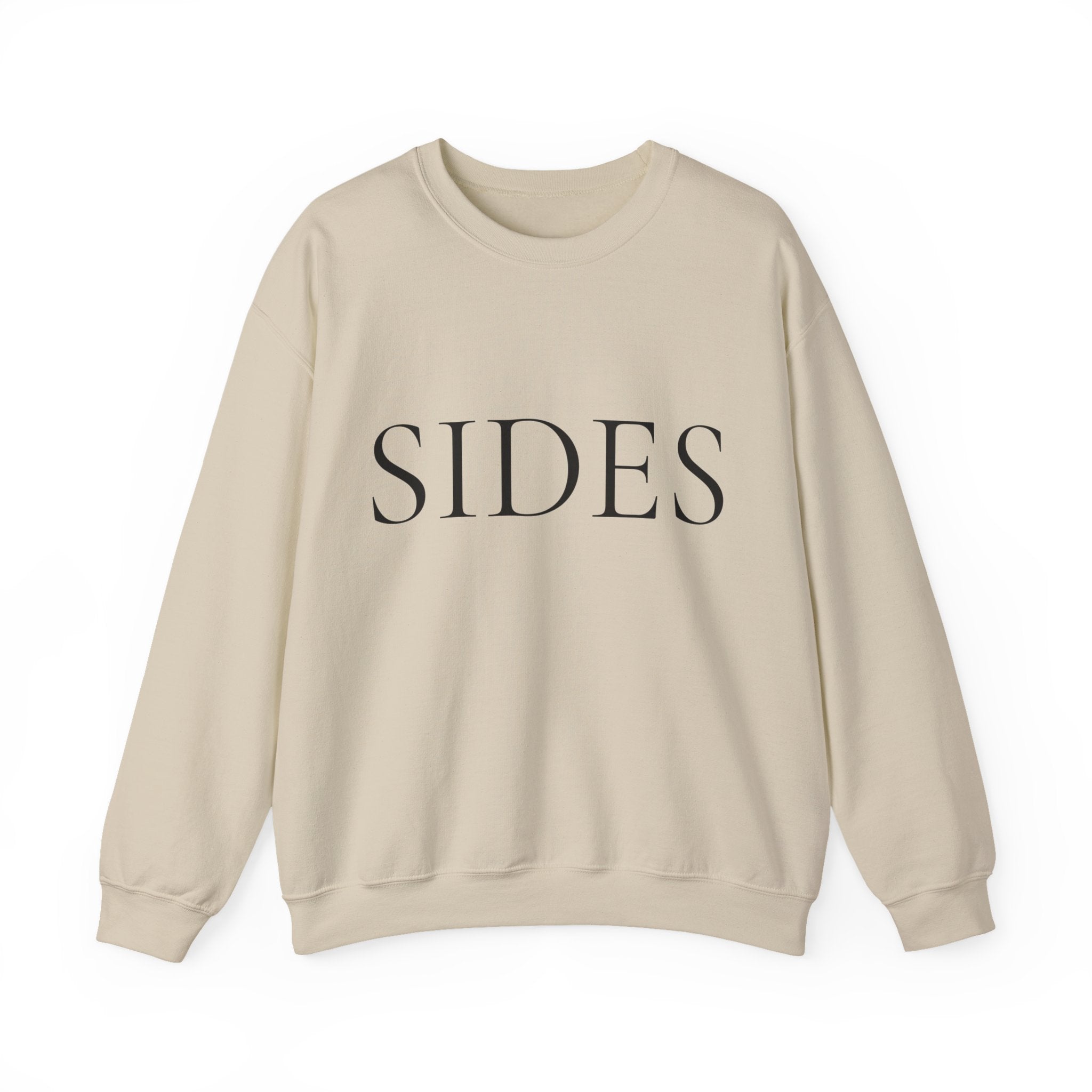 SIDES Crewneck Sweatshirt - Minimalist White Graphic Pullover
