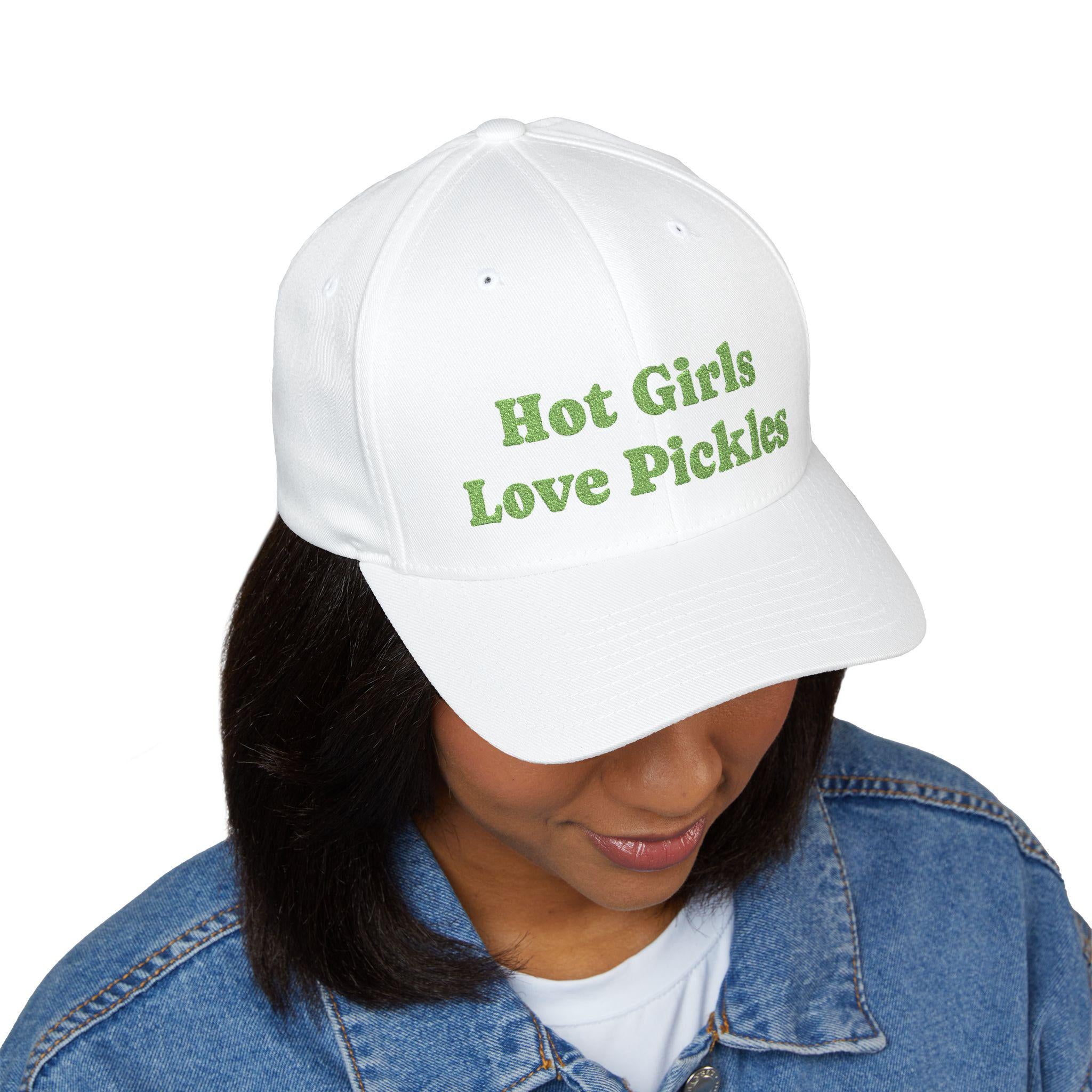 Cap "Hot Girls Love Pickles", Funny Embroidered Hat, Summer Accessory, Gift, Food Lovers, Women
