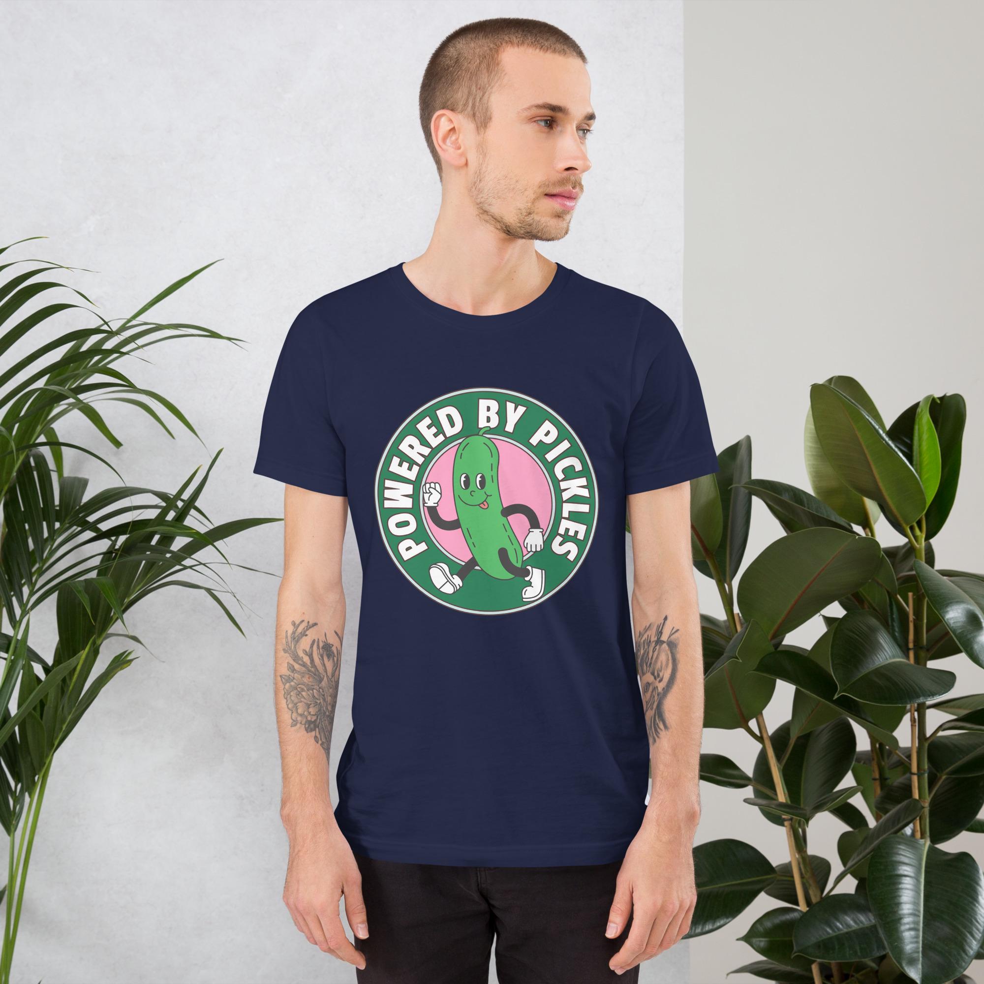 Powered by Pickles T-shirt: Funny Foodie Unisex Tee