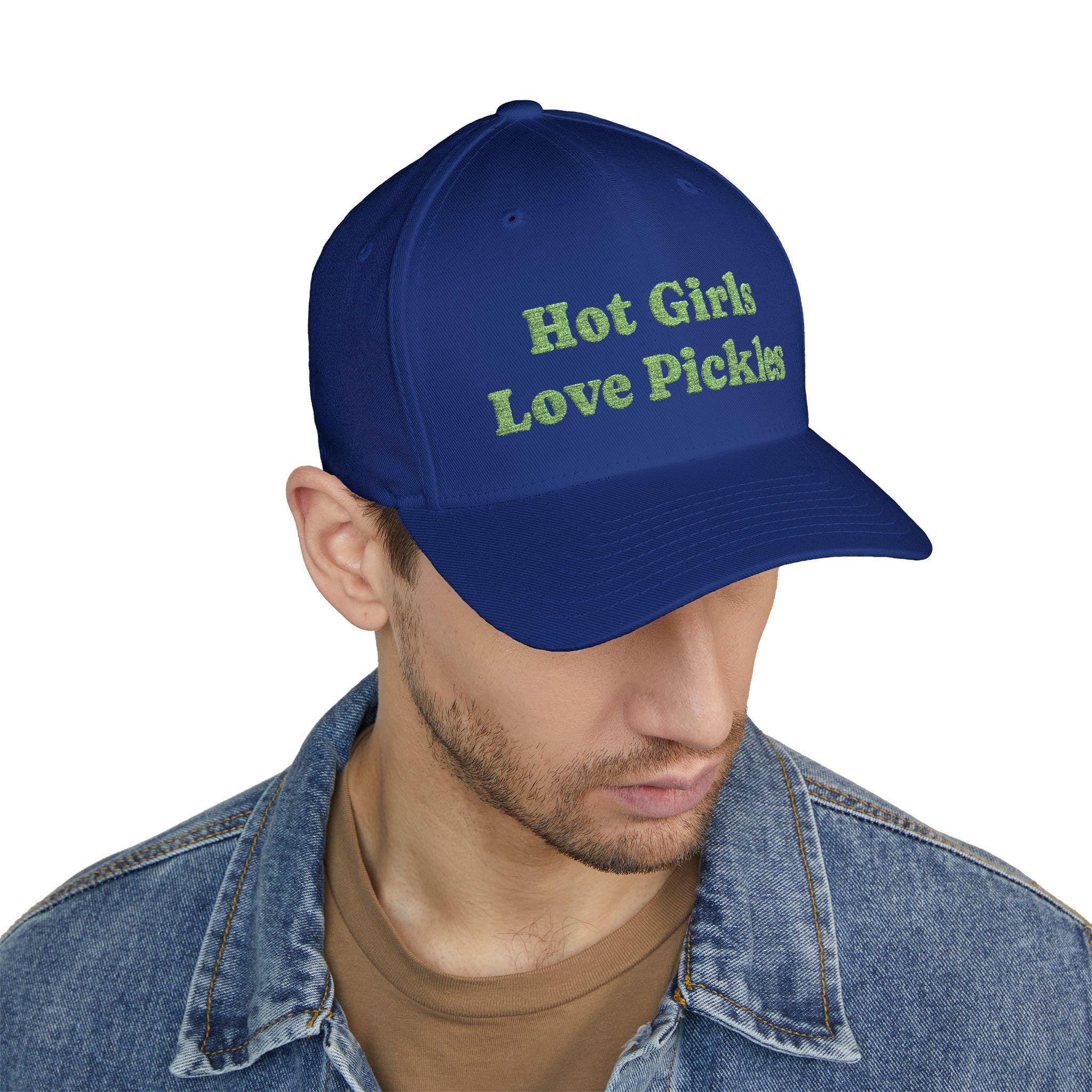 Cap "Hot Girls Love Pickles", Funny Embroidered Hat, Summer Accessory, Gift, Food Lovers, Women
