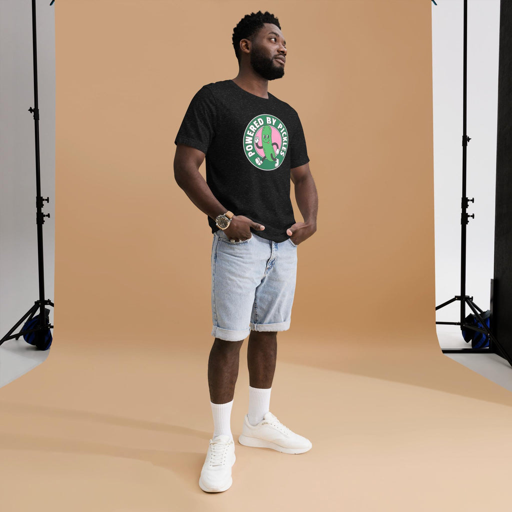 Powered by Pickles T-shirt: Funny Foodie Unisex Tee