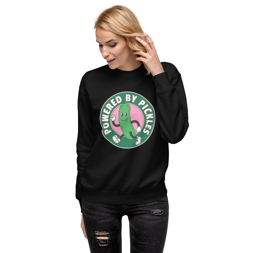Pickles Sweatshirt | Funny Powered by Pickles Gift | Quirky Foodie Apparel | Unique Food Lover Clothing