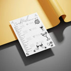 Cocktail Scorecard Printable